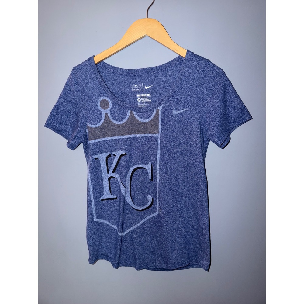 Nike Kansas City Royals MLBβ Womens T-Shirt Heather Blue Scoop Neck Athletic M